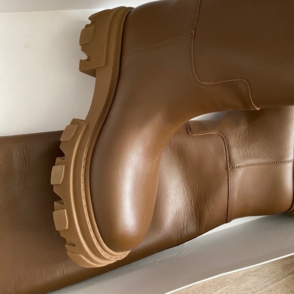 PERNI 07 CHOCOLATE LEATHER COMBAT BOOTS - Picture 1 of 4